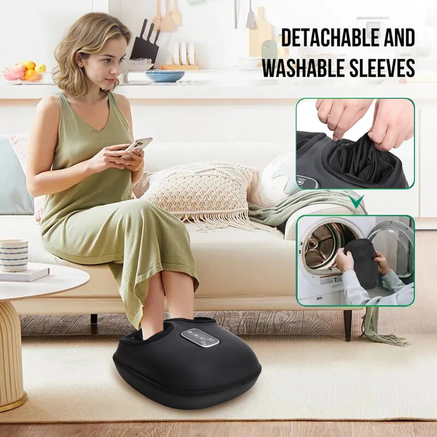 LEERCON Automatic Foot Massage Machine With Fully Wrapped Rollers