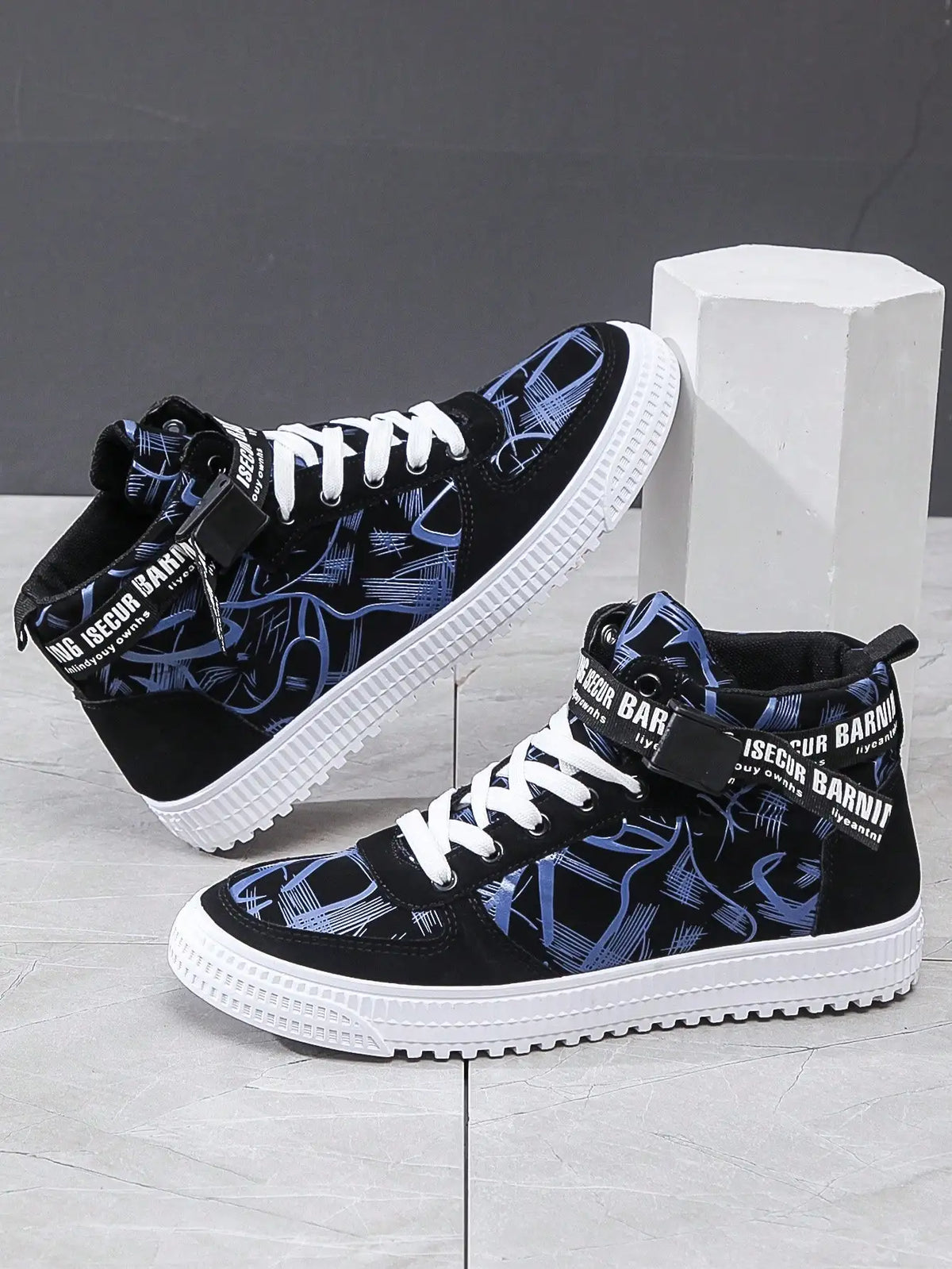 Mens Slip Resistant High Top Athletic Skateboard Shoes for Active Wear