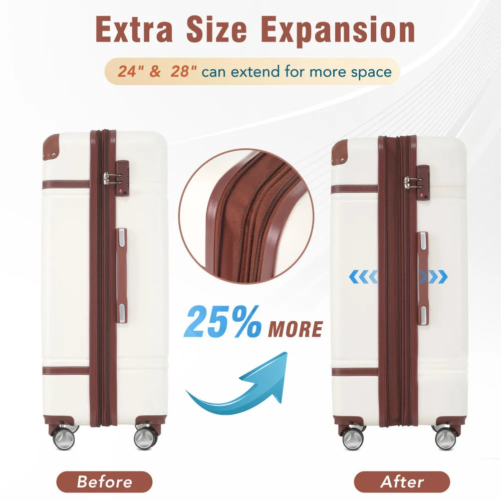 4 Piece Hardside Spinner Luggage Set With TSA Lock