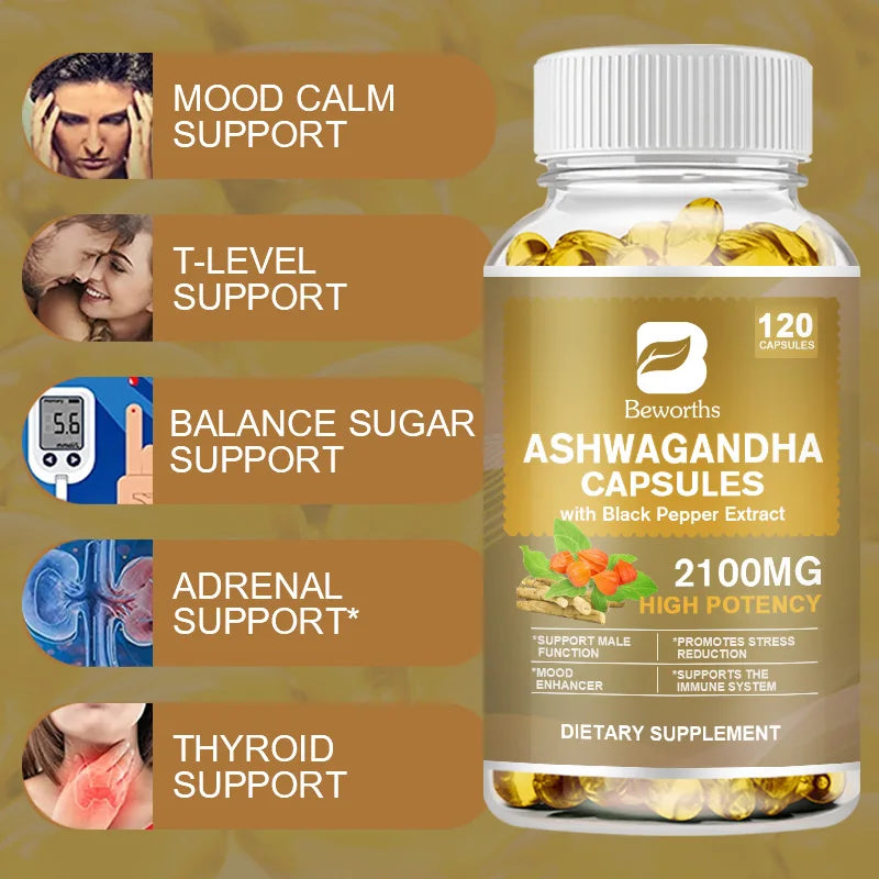 Beworths Ashwagandha Root Extract Capsule For Sleep And Mood Support