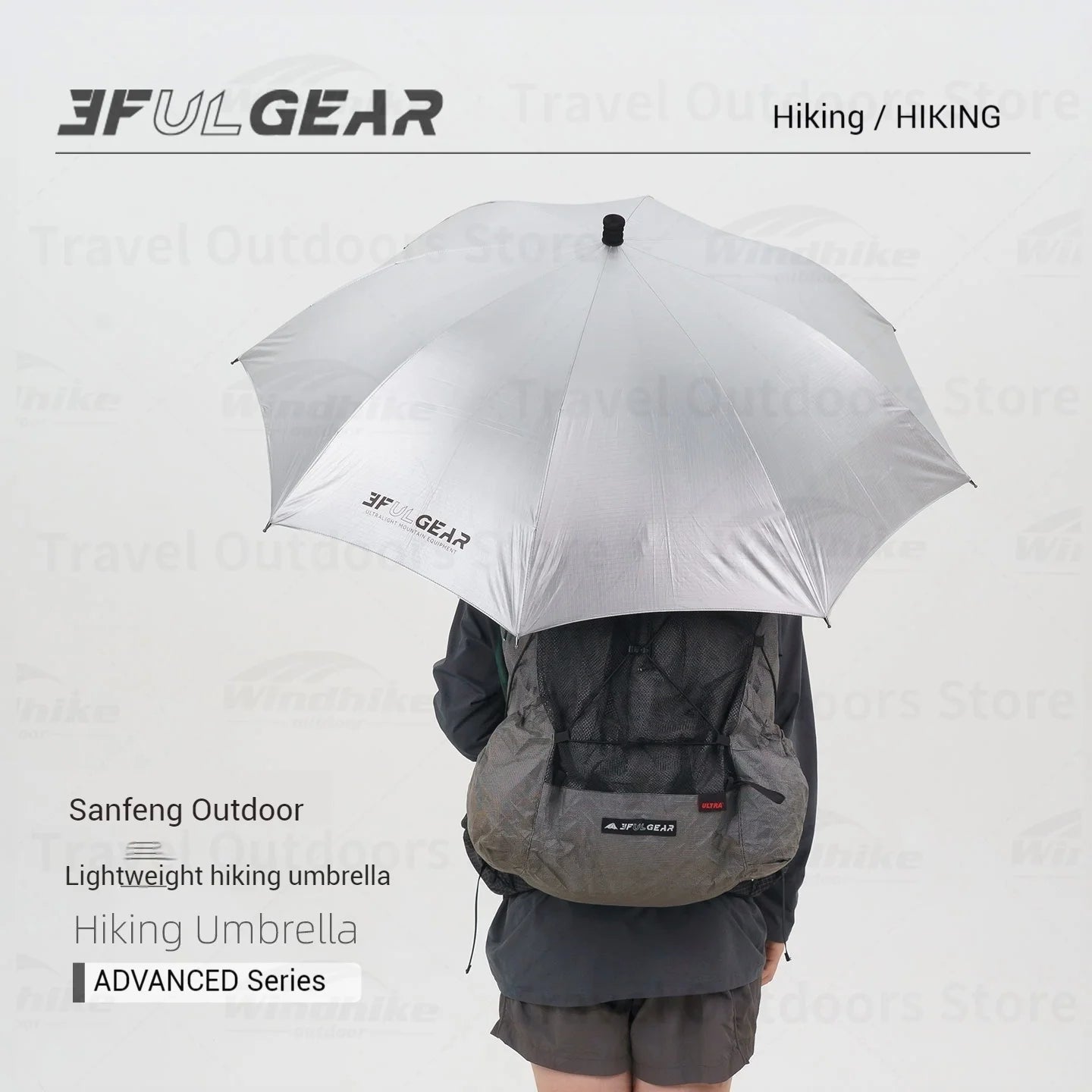 3 F UL GEAR Hiking Umbrella Carbon Fiber Ultralight Handsfree