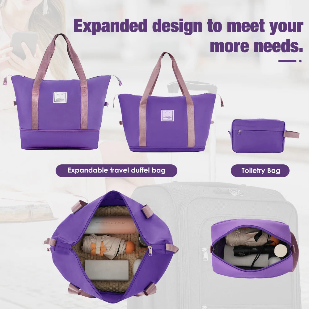 5 Piece Expandable Soft Shell Luggage Set Polyester Spinner Suitcases TSA Locks