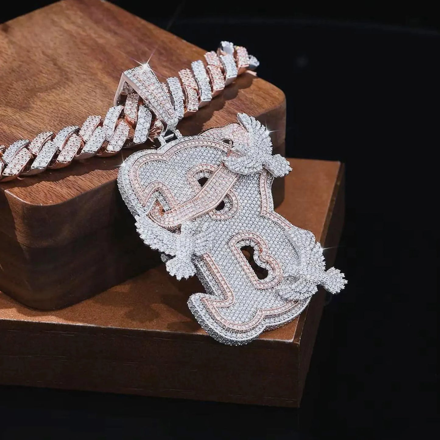 Lyee Cyee Peace Dove Letter B Zircon Pendant Necklace