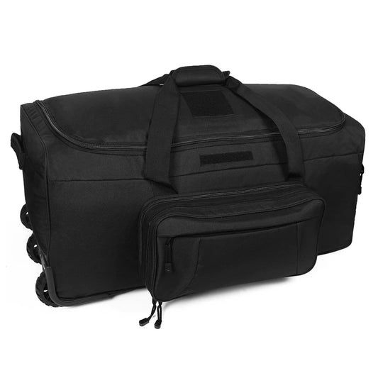 Q CN Tactical Rolling Luggage for Travel and Camping