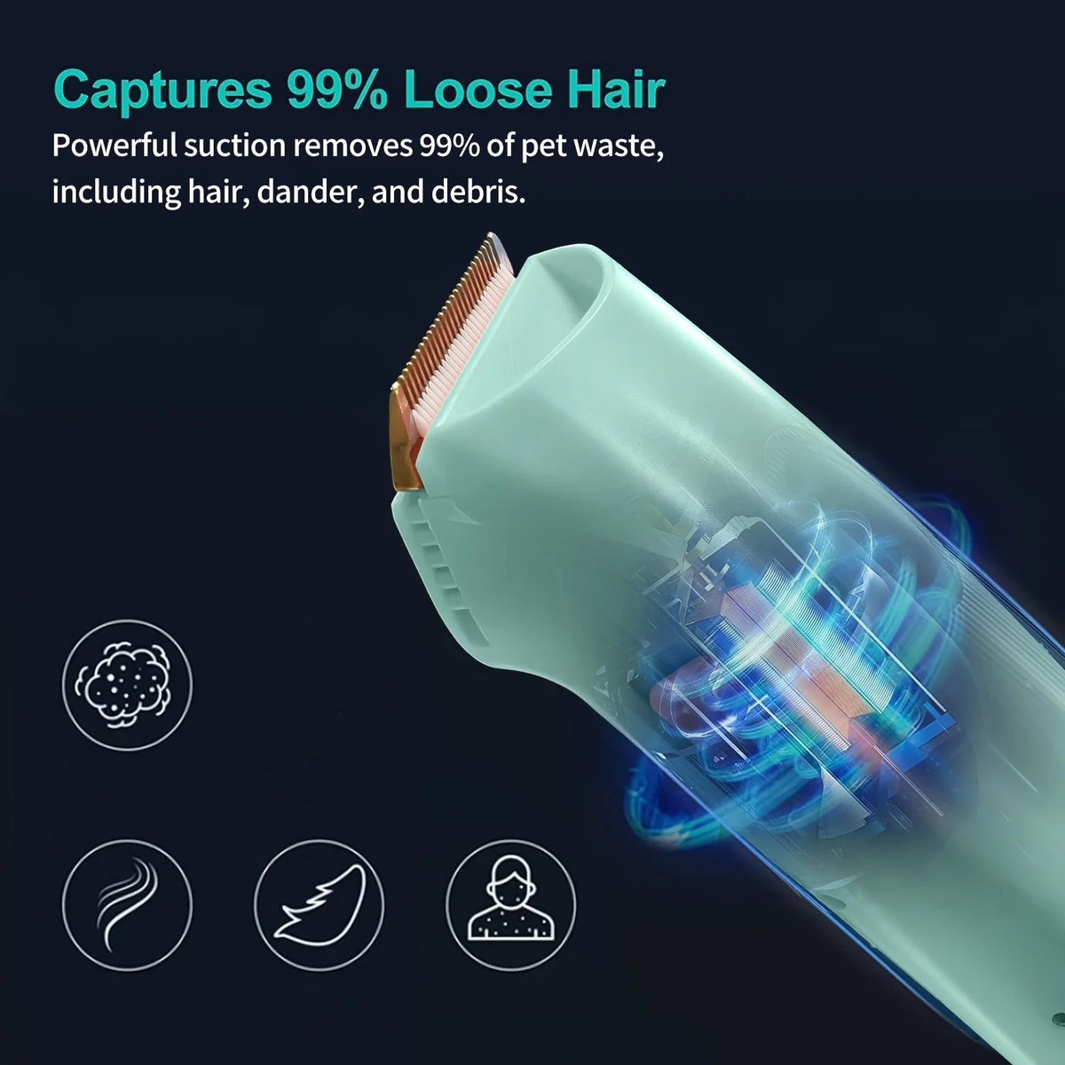 Pet Grooming Vacuum Kit With Clippers For Dogs And Cats