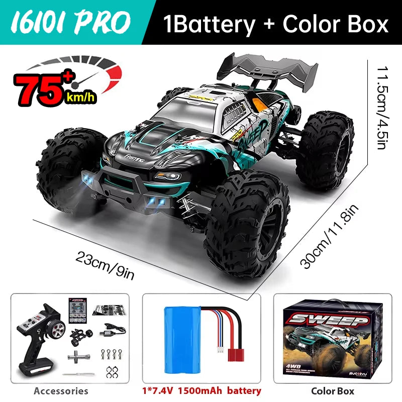 WLtoys 16101 Pro 116 Scale High Speed 4WD RC Car With LED Light