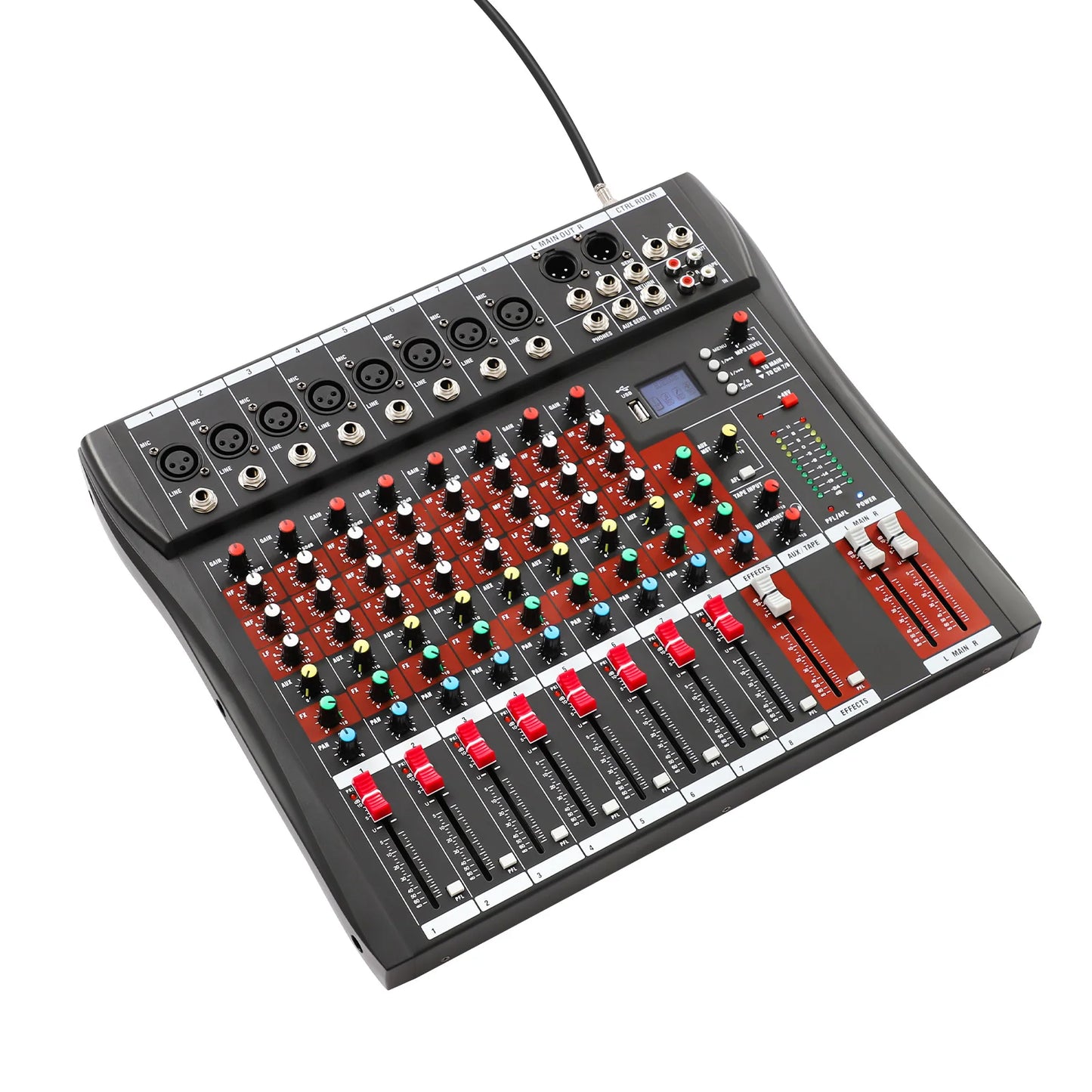 Bymaocar 7 8 Channel Professional Mixer With Bluetooth USB Recording