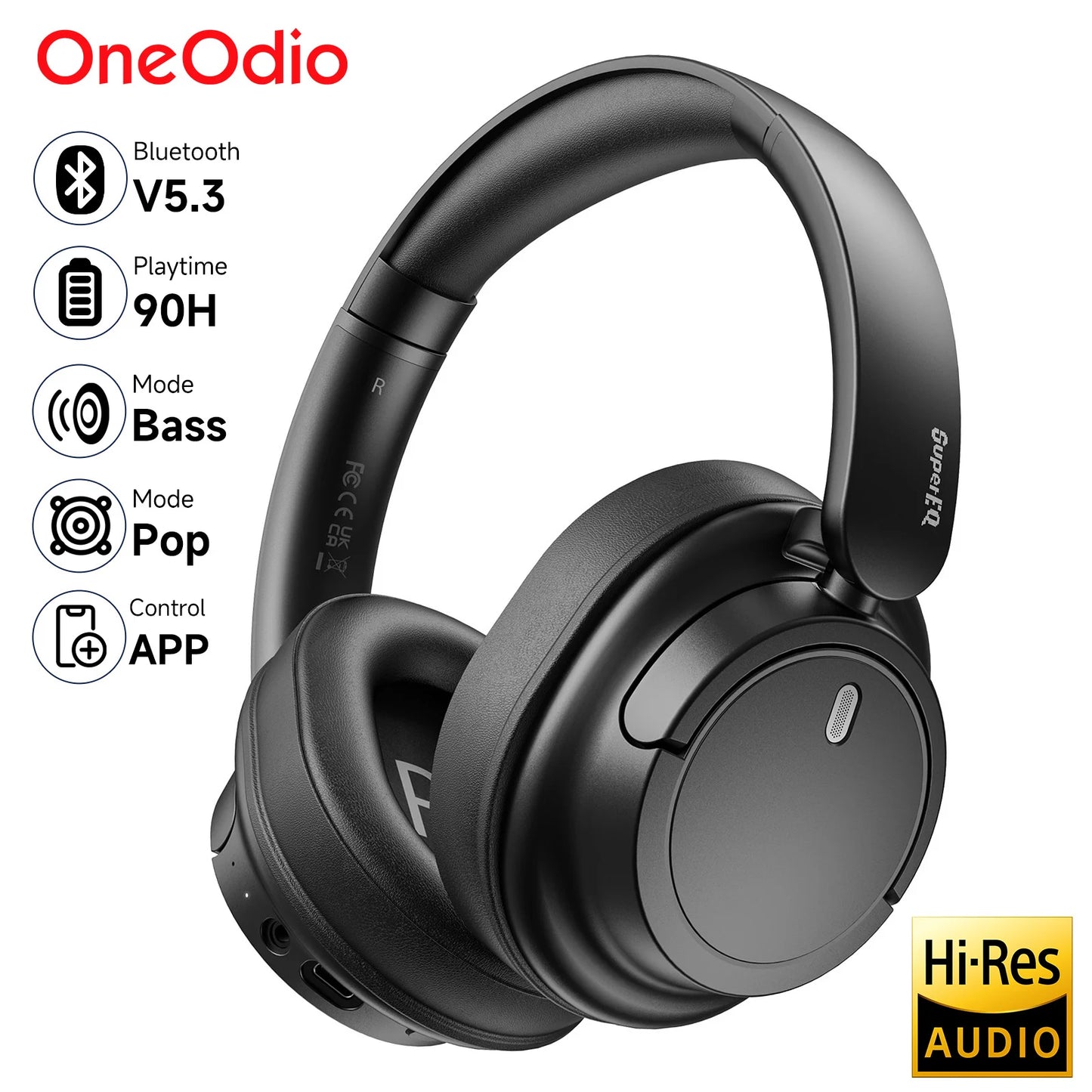 Oneodio SuperEQ V16 Wireless Bluetooth Over Ear Headphones With Mic