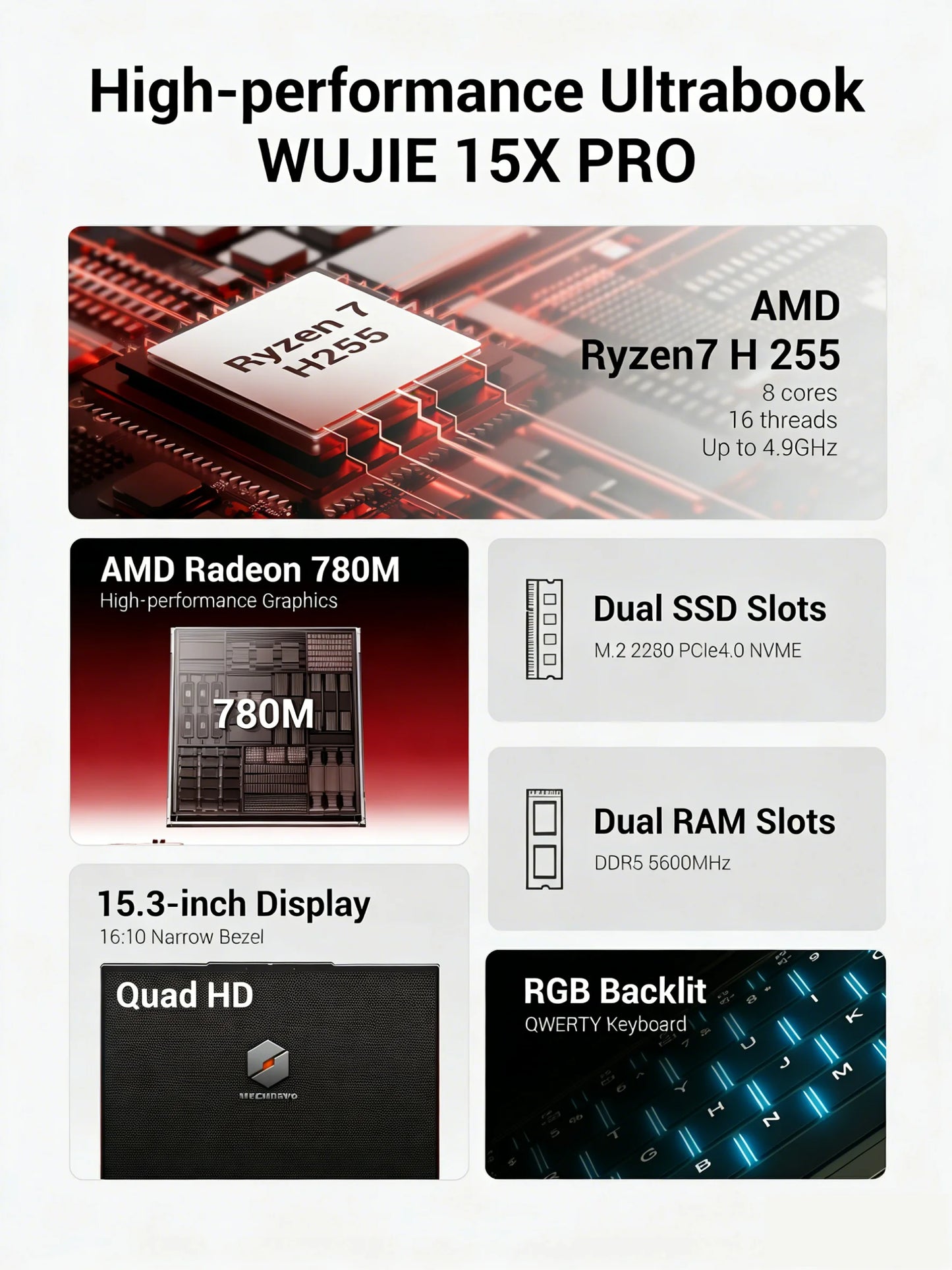 Firebat Wujie 15X Pro Gaming Laptop Ryzen 7 32GB 1TB