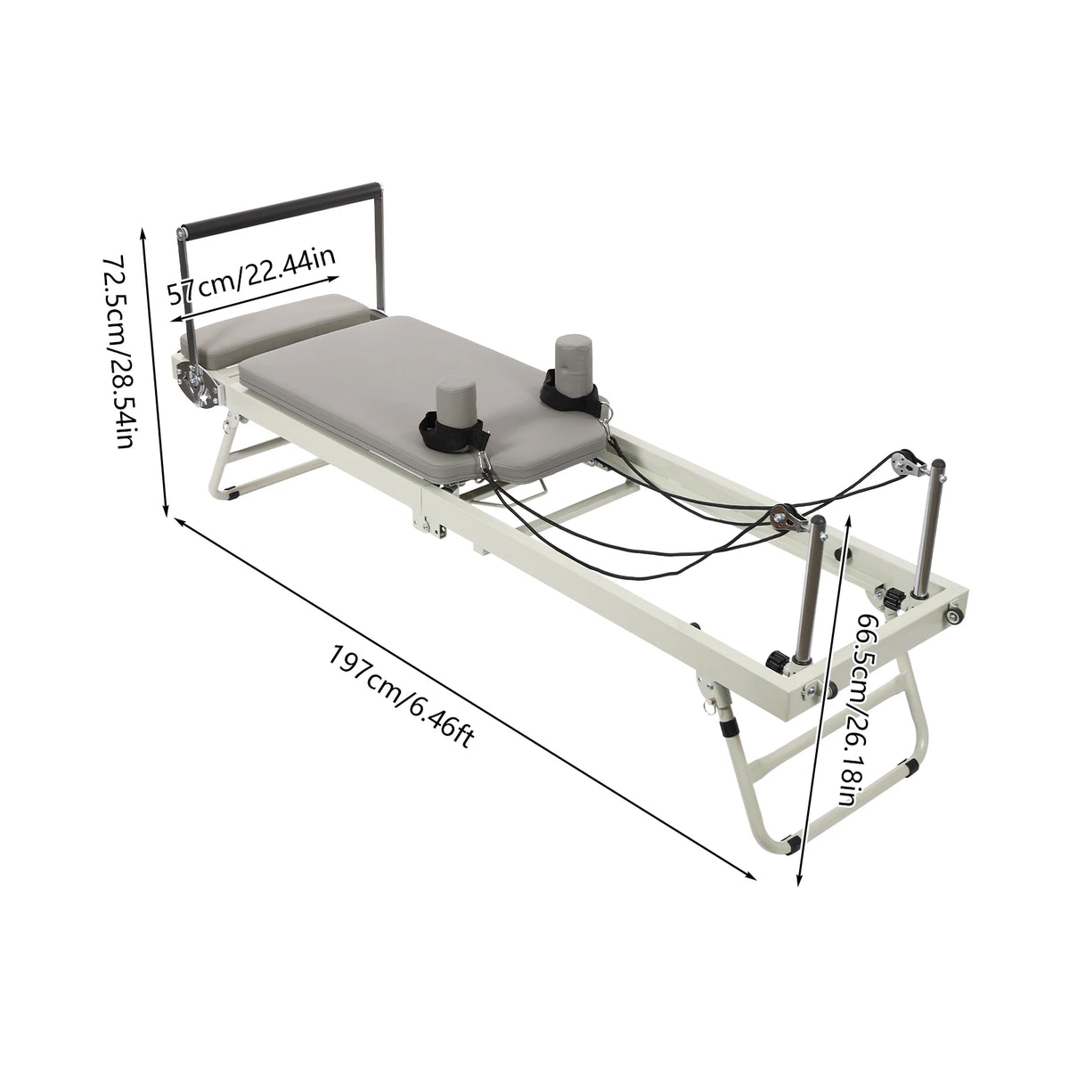 Grey Modern Folding Pilates Machine Dip Stands Floor‑Mounted Need Assembly 120kg Max Load For Home Gym Fitness