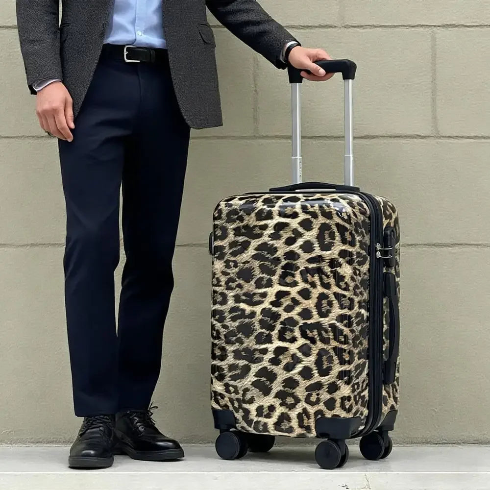Four Piece Luggage Set With PVC Hard Shell Spinner Suitcases
