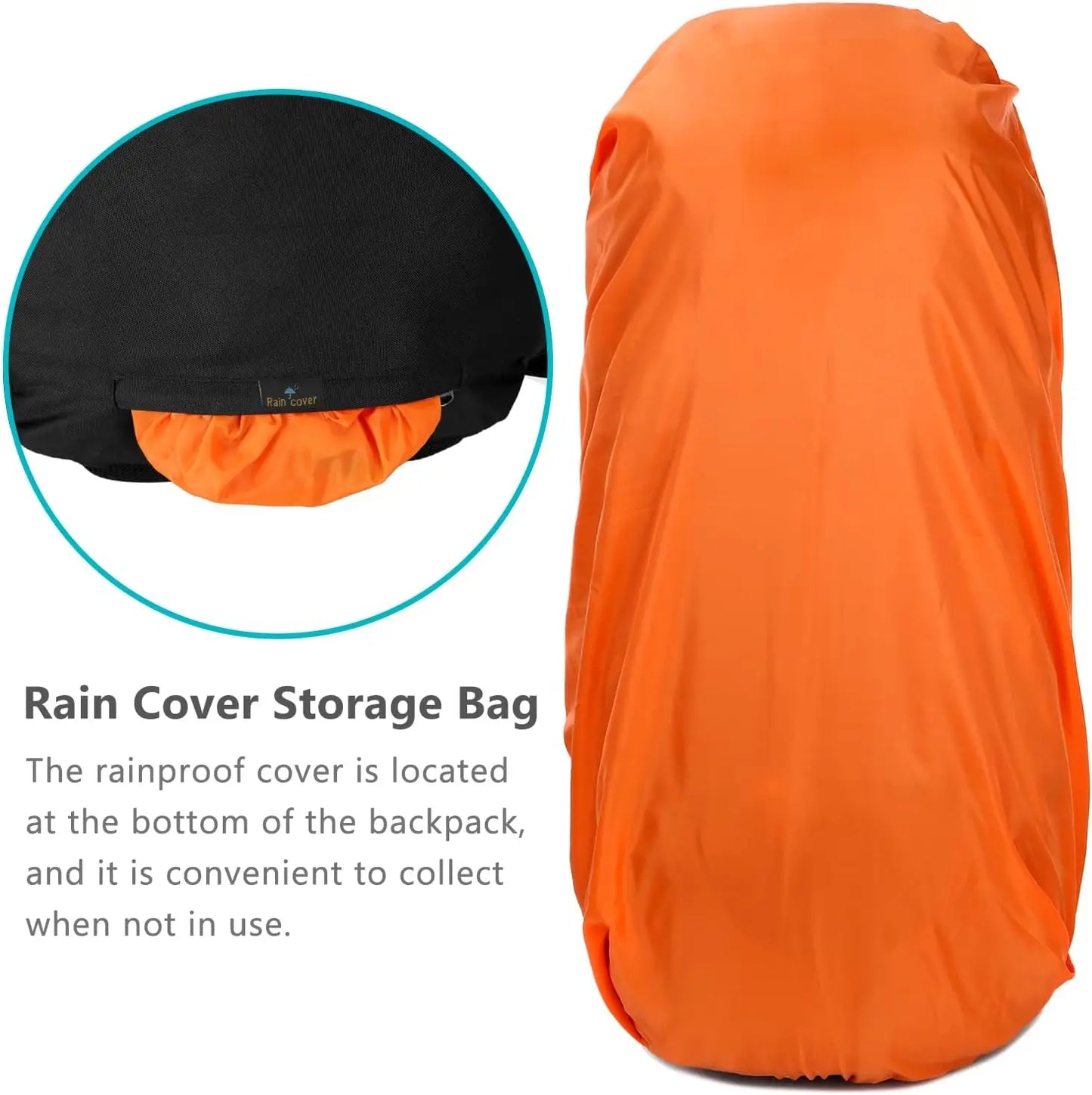 Lightweight Expandable Hiking Backpack With Detachable Rain Cover