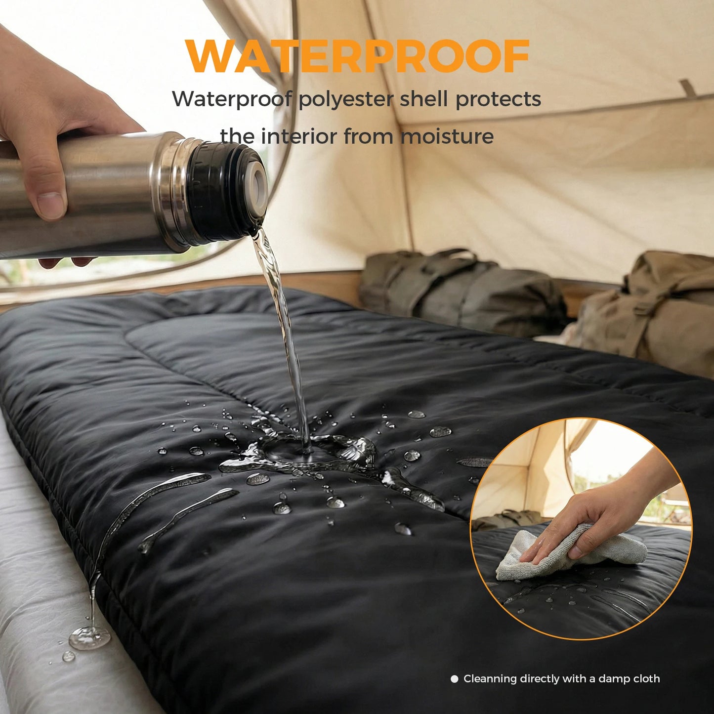 JHK Double Sleeping Bag For Adults With Pillow Three Season Portable