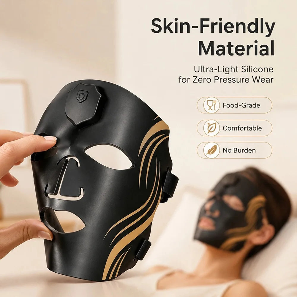 USB Rechargeable LED Face Mask With Adjustable Headband For Skin Rejuvenation