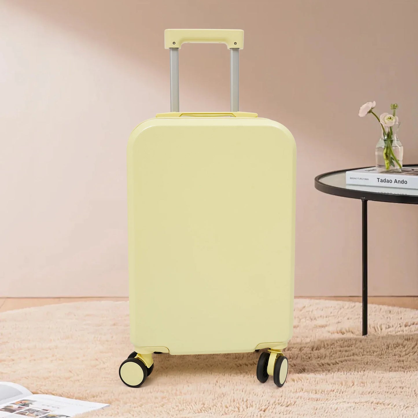Abs Rolling Luggage With Spinner Casters And Telescopic Handle