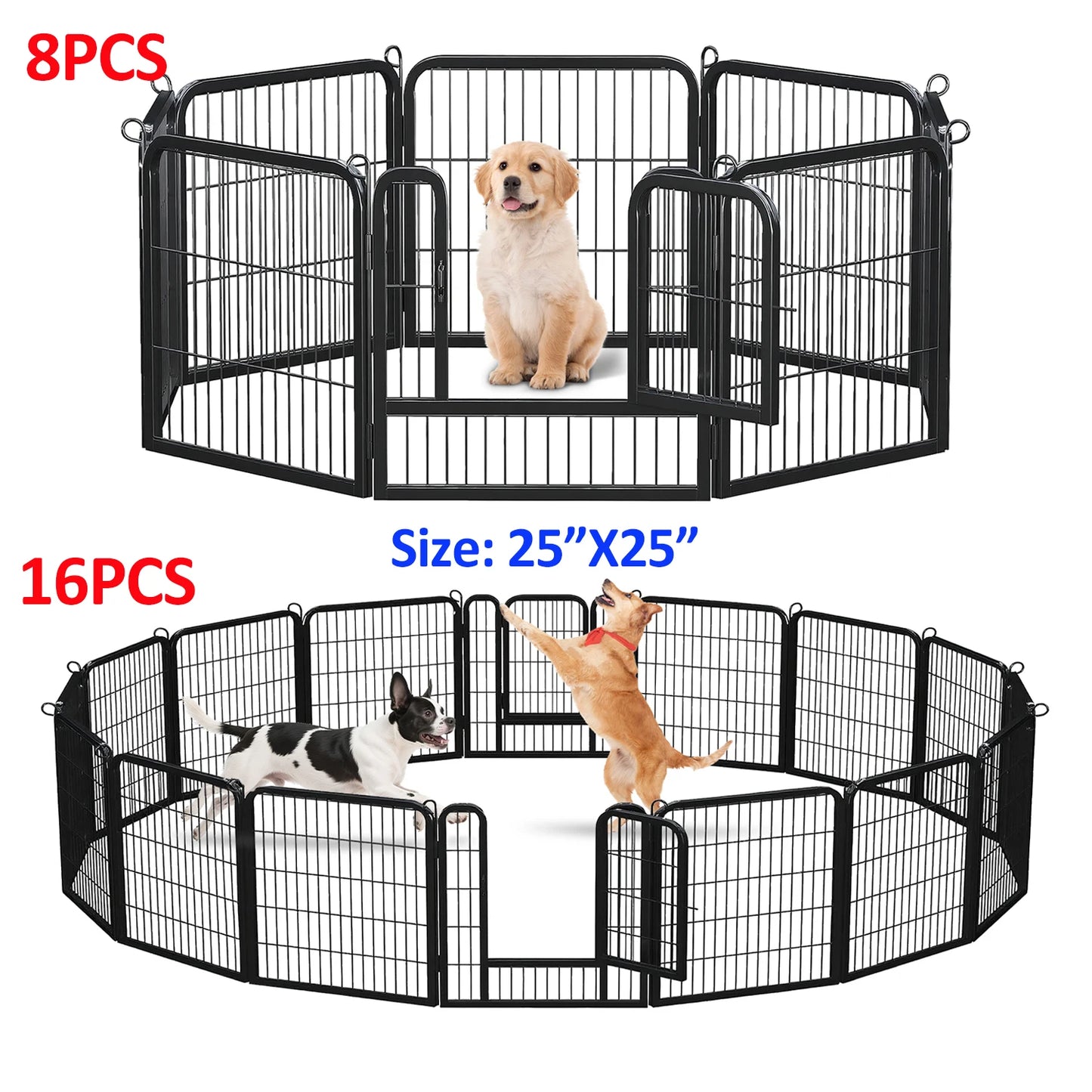 Dog Playpen With Door Foldable Metal Fence For Outdoor Indoor Use Heavy Duty Durable Versatile For RV Camping