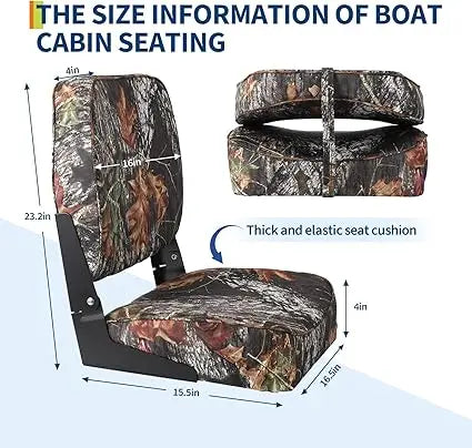 Boat Seats Low Back 2 Pack With Stainless Steel Screws Included Fold Down Chair For Fishing Boats Easy Install