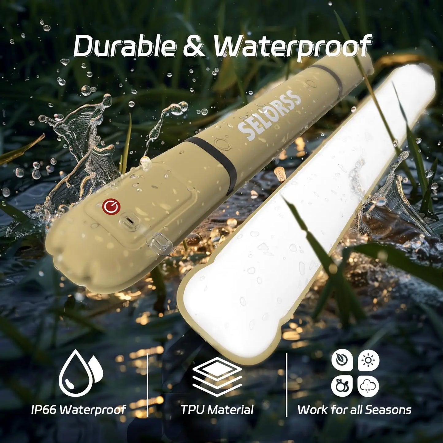 Selorss Rechargeable Portable Camping Light Waterproof Tent Lantern Outdoor