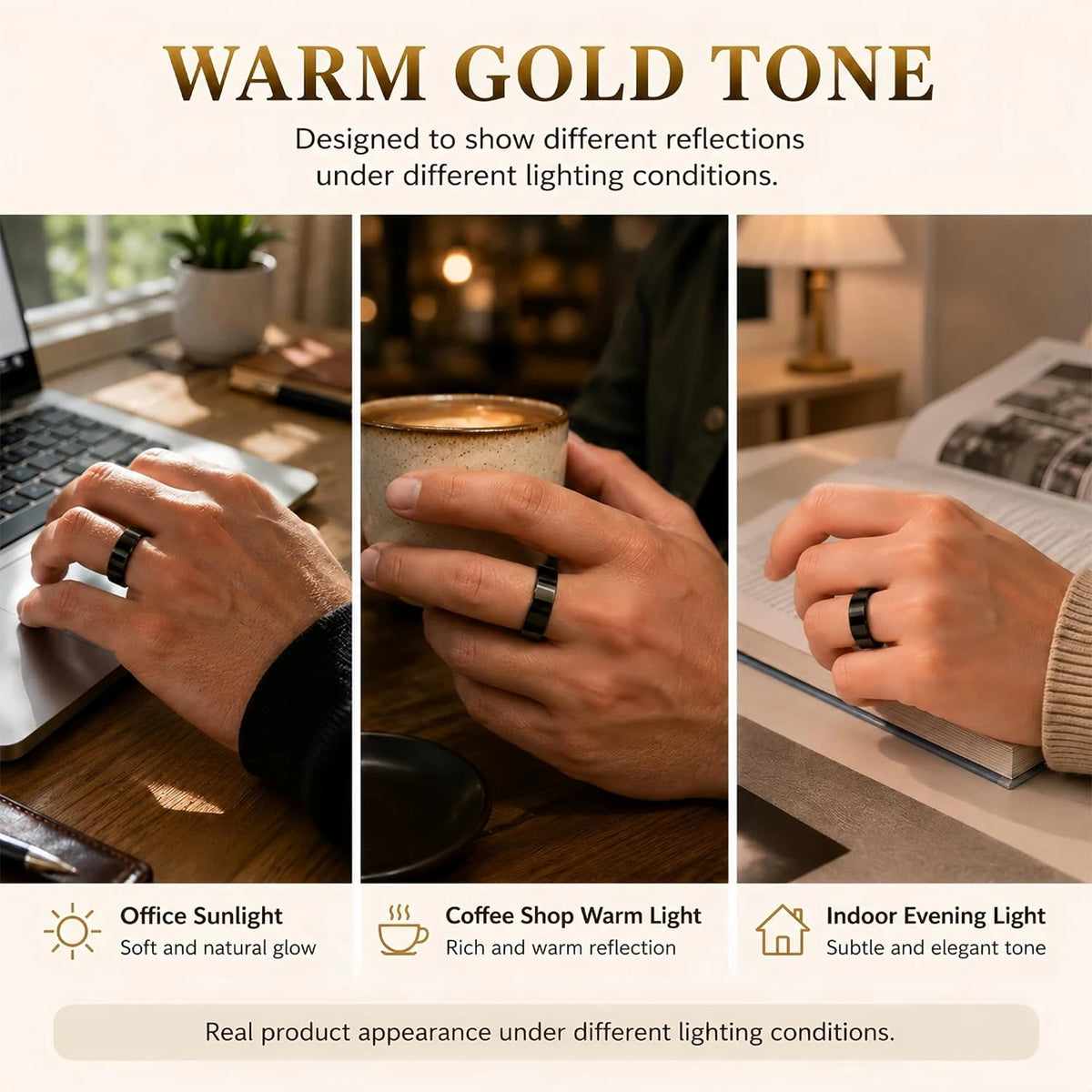 Hivisuals Smart Fitness Ring With Charging Case And Health Tracking
