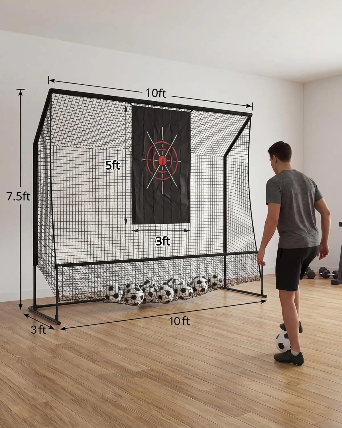 HiMISS Golf Practice Net 10x7.5ft Heavy Duty Swing Chipping Trainer for Backyard Golfers with Aim Cloth Carry Bag