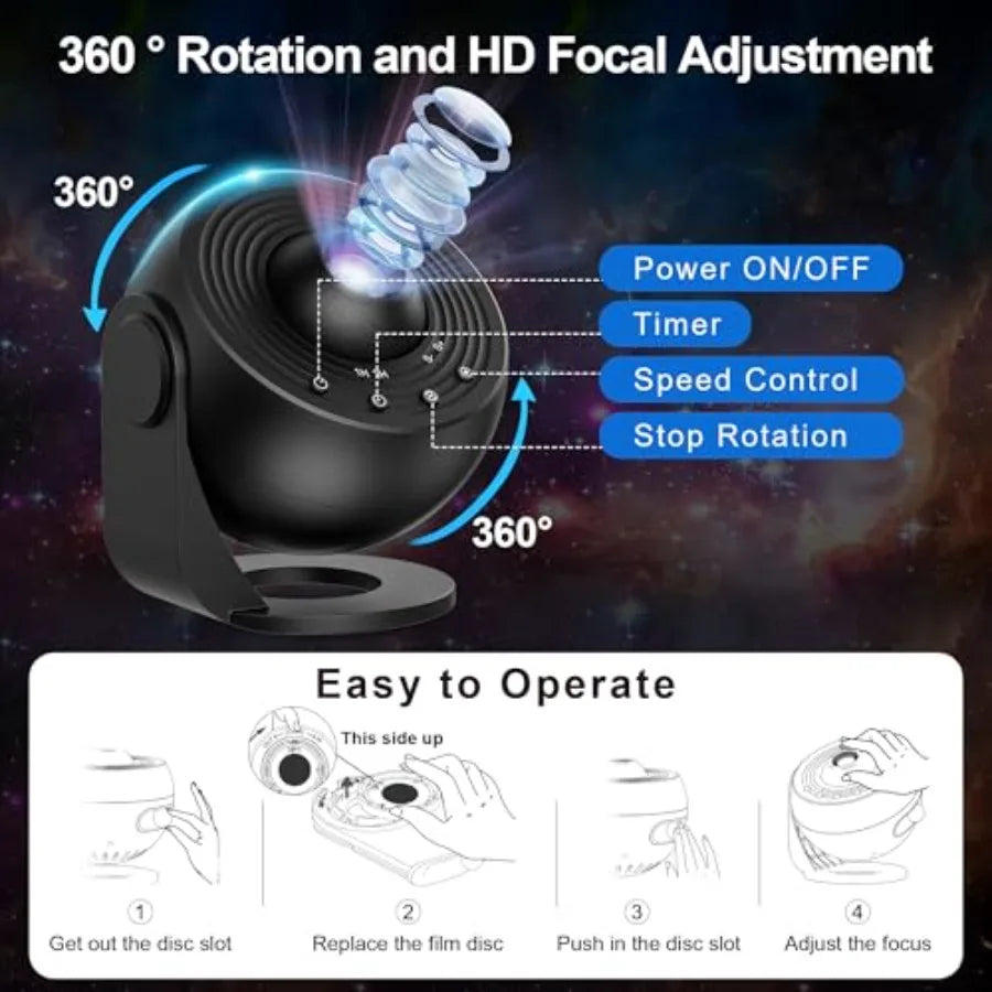 Galaxy Projector For Bedroom Nebula Light With Timer