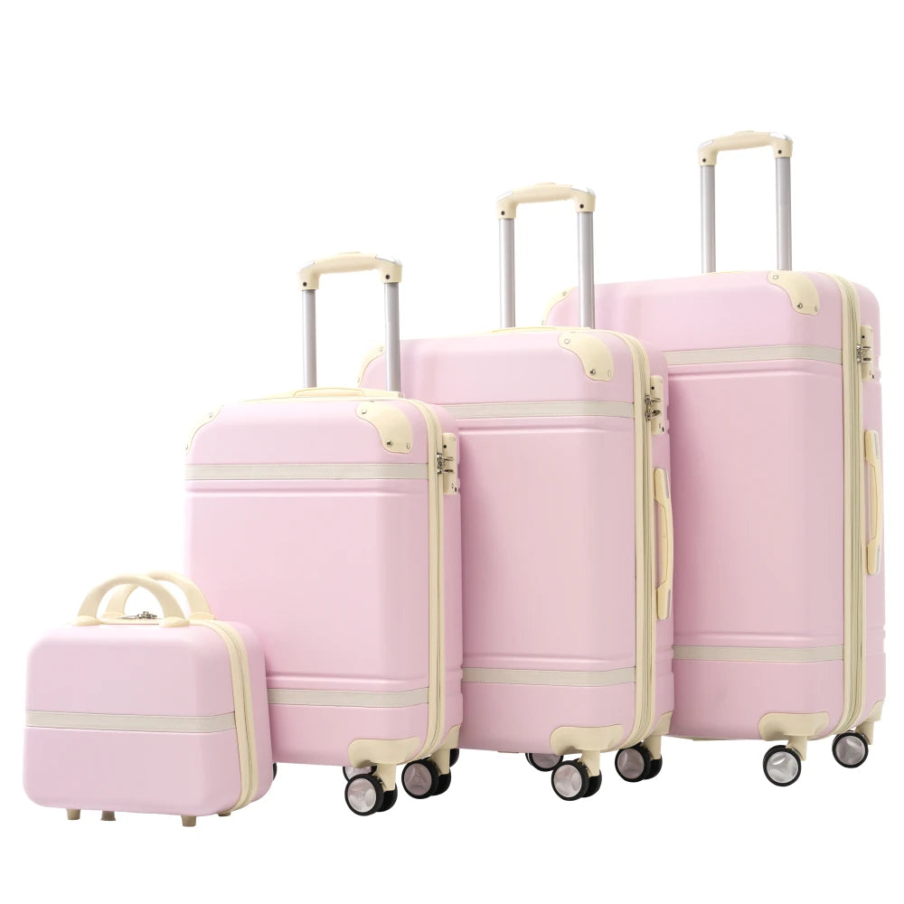 4 Piece Hardside Spinner Luggage Set With TSA Lock