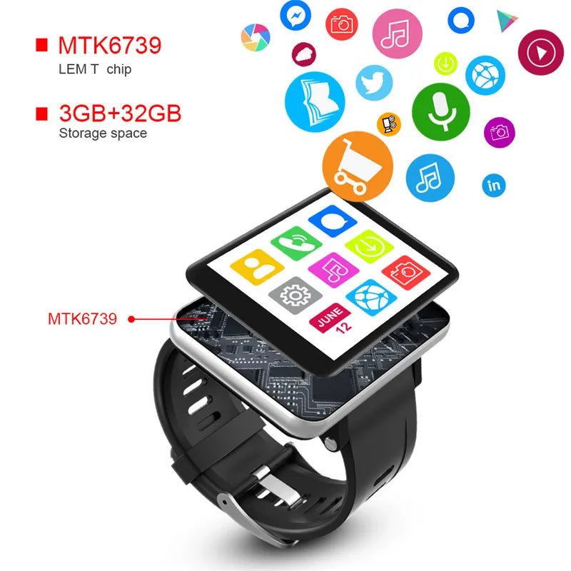S DM100 4G Android Smartwatch GPS NFC 5MP Camera 2700mAh