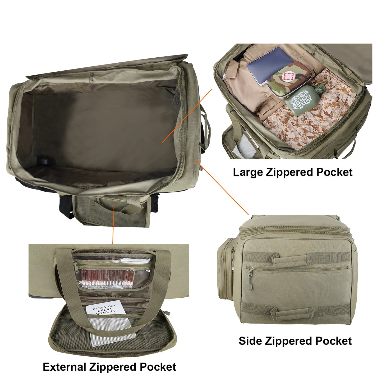 LQARMY 124L Outdoor Camping Trolley Case Waterproof Nylon