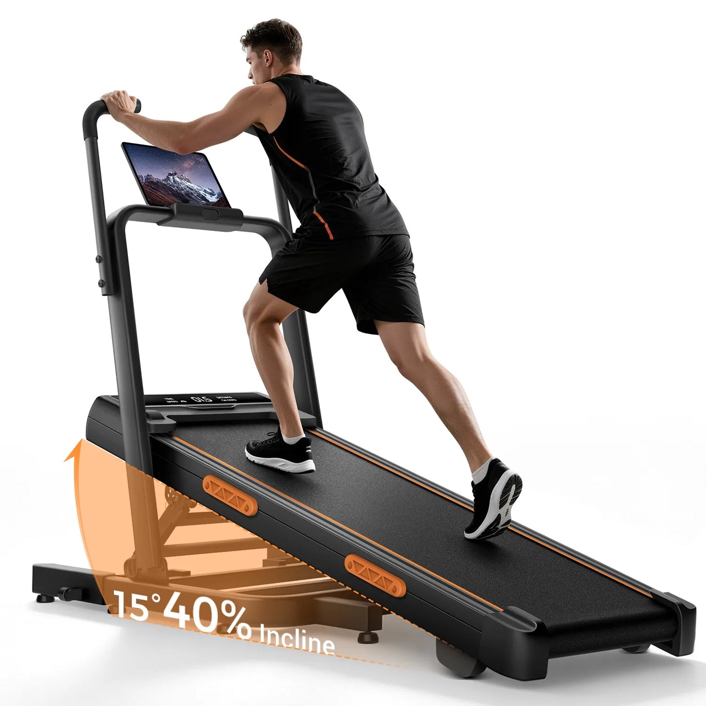 Umays Electric Treadmill With Led Display And Shock Absorption