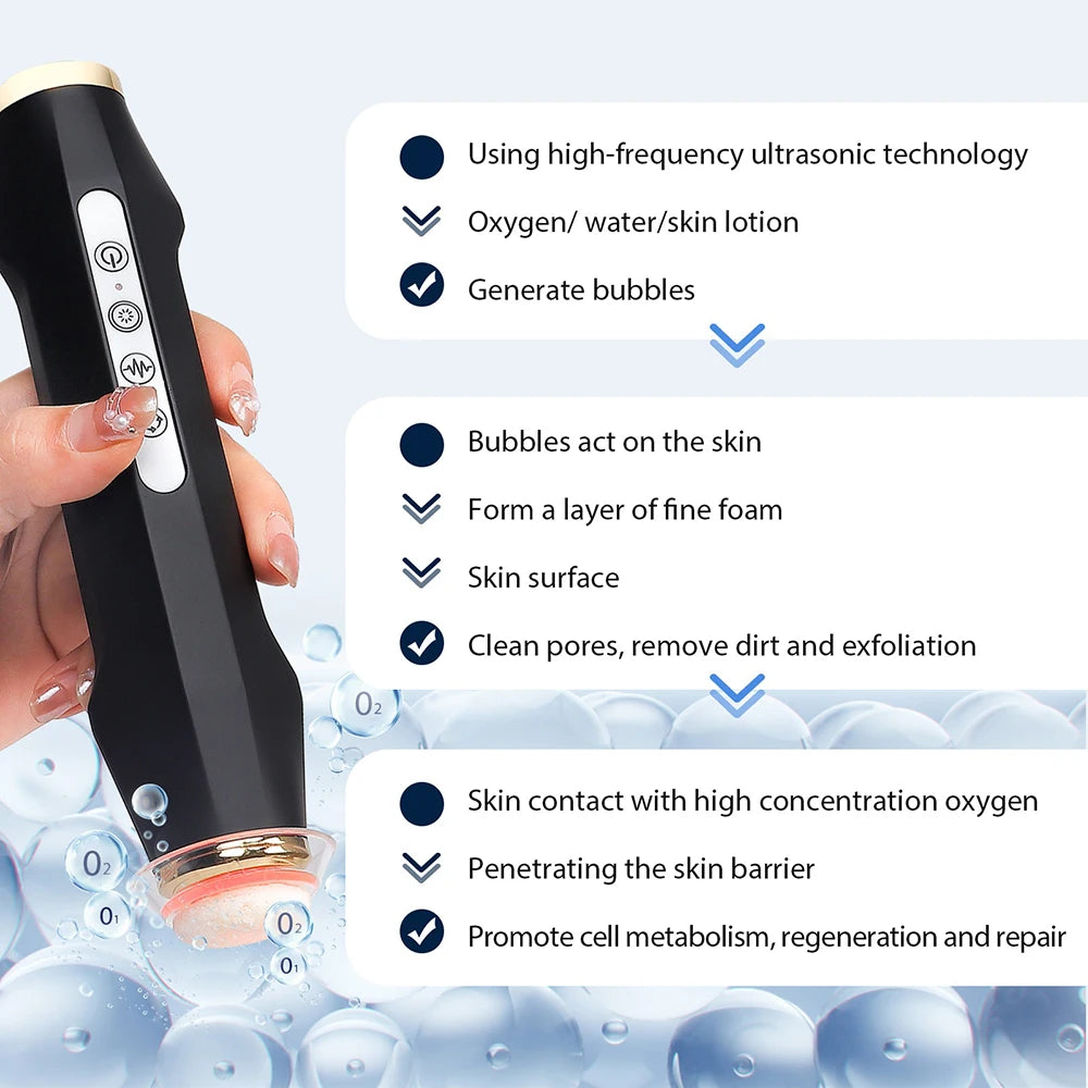 Foreverlily Oxygen Bubble Pen CO2 Facial Machine 7 Color LED Spa Treatment For Home Spa Enthusiasts