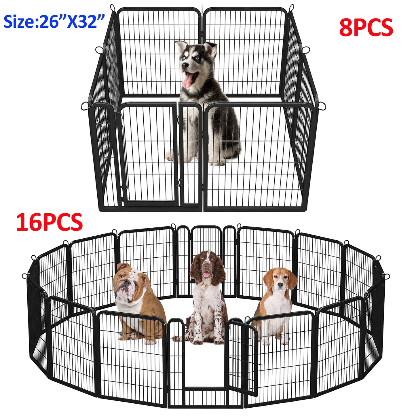 Dog Playpen With Door Foldable Metal Fence For Outdoor Indoor Use Heavy Duty Durable Versatile For RV Camping