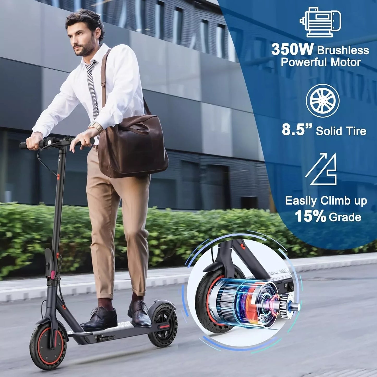 Ladped Electric Scooter LP60 350W Folding 19 MPH Max Speed 16 Miles Range For Adults