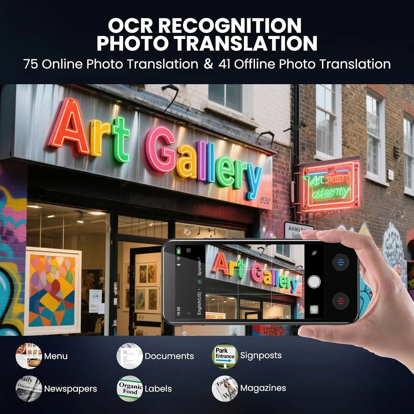 AI Translator Device With Detachable Dual Screen 150 Languages