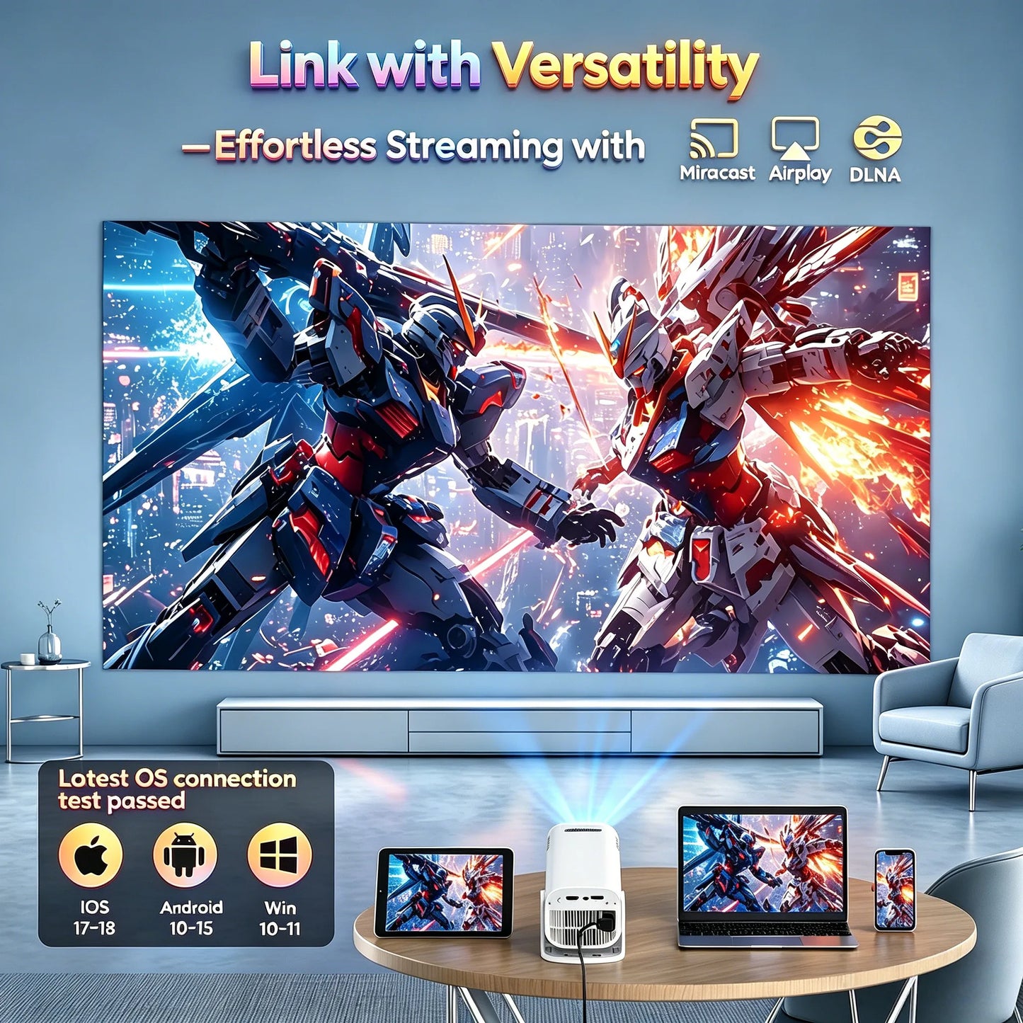 XGODY Portable 4K Projector 12000LM With WiFi Bluetooth Android 11