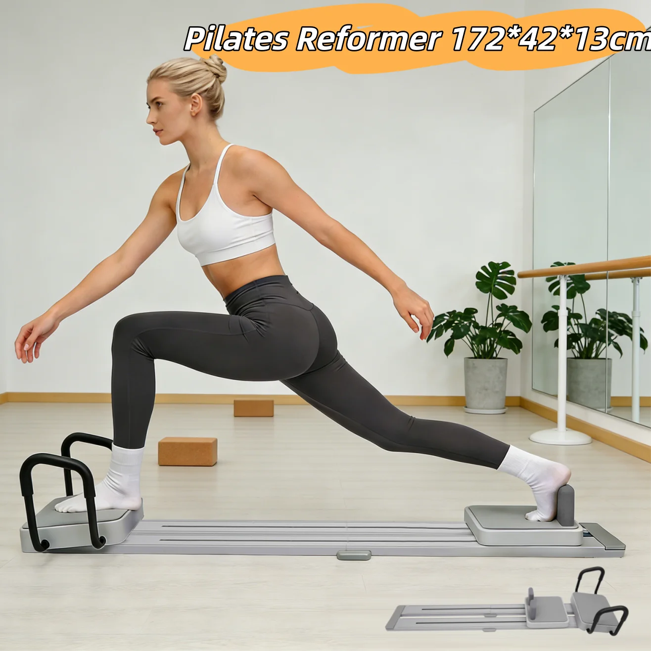 Multifunctional Pilates Reformer Board With Adjustable Resistance