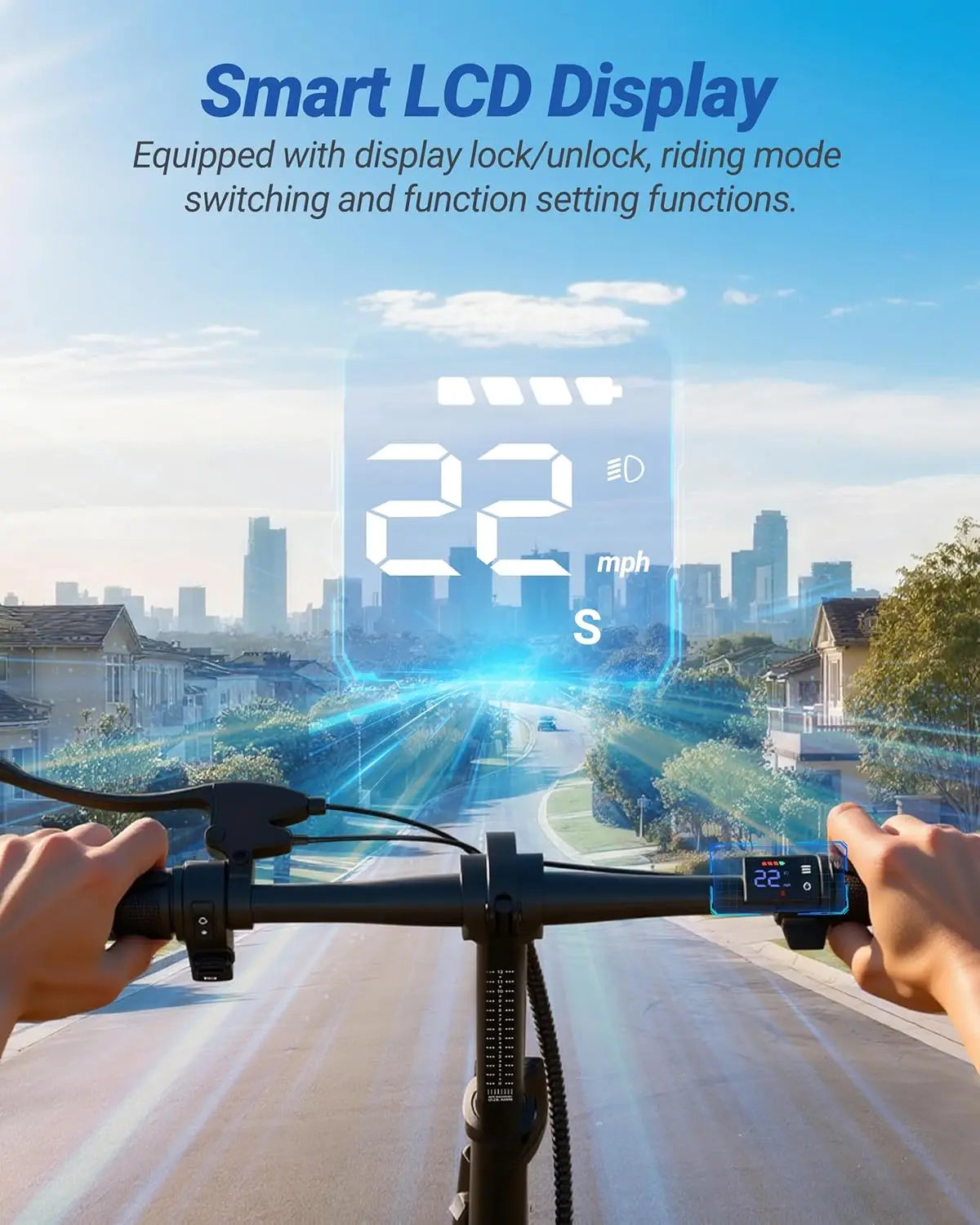 AOVOPRO Electric Scooter For Adults 500W Dual Suspension Folding With 14 Inch Tires 22 MPH Speed 28 Mile Range
