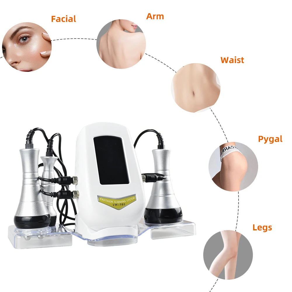 Missheart 3in1 Slimming Massage Cavitation Machine For Facial And Body Tightening And Lifting Home Spa Use