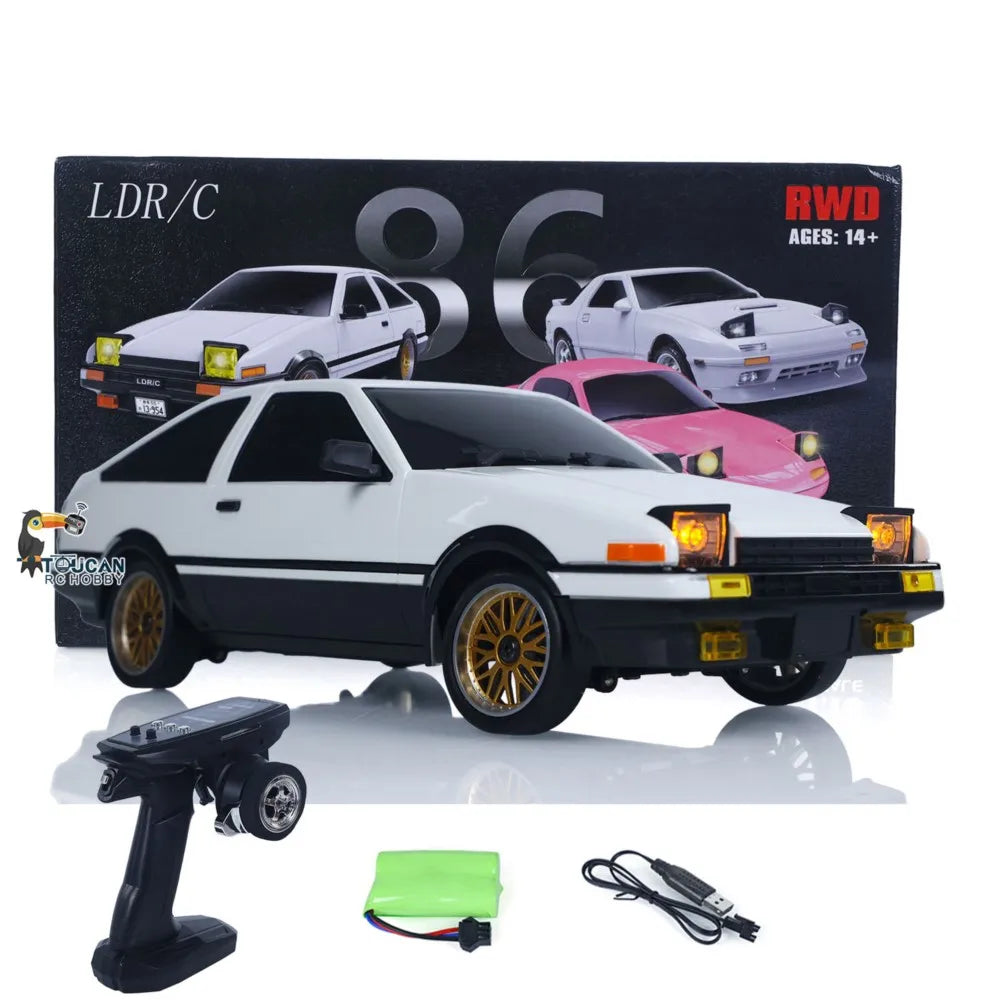 RC Drift Car LD1801 AE86 Style With Gyro Flip Light High Speed Remote Control For RC Enthusiasts