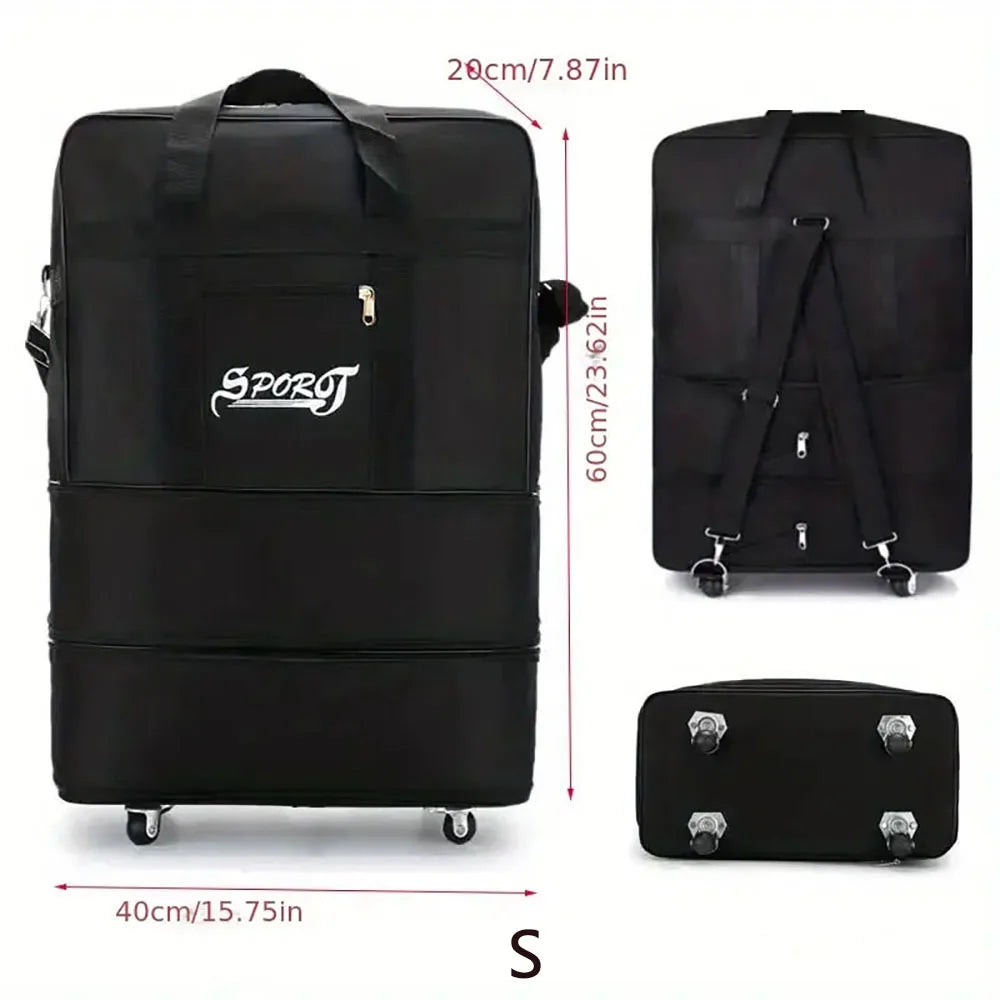 Expandable Foldable Trolley Luggage With Spinner Wheels For Travel