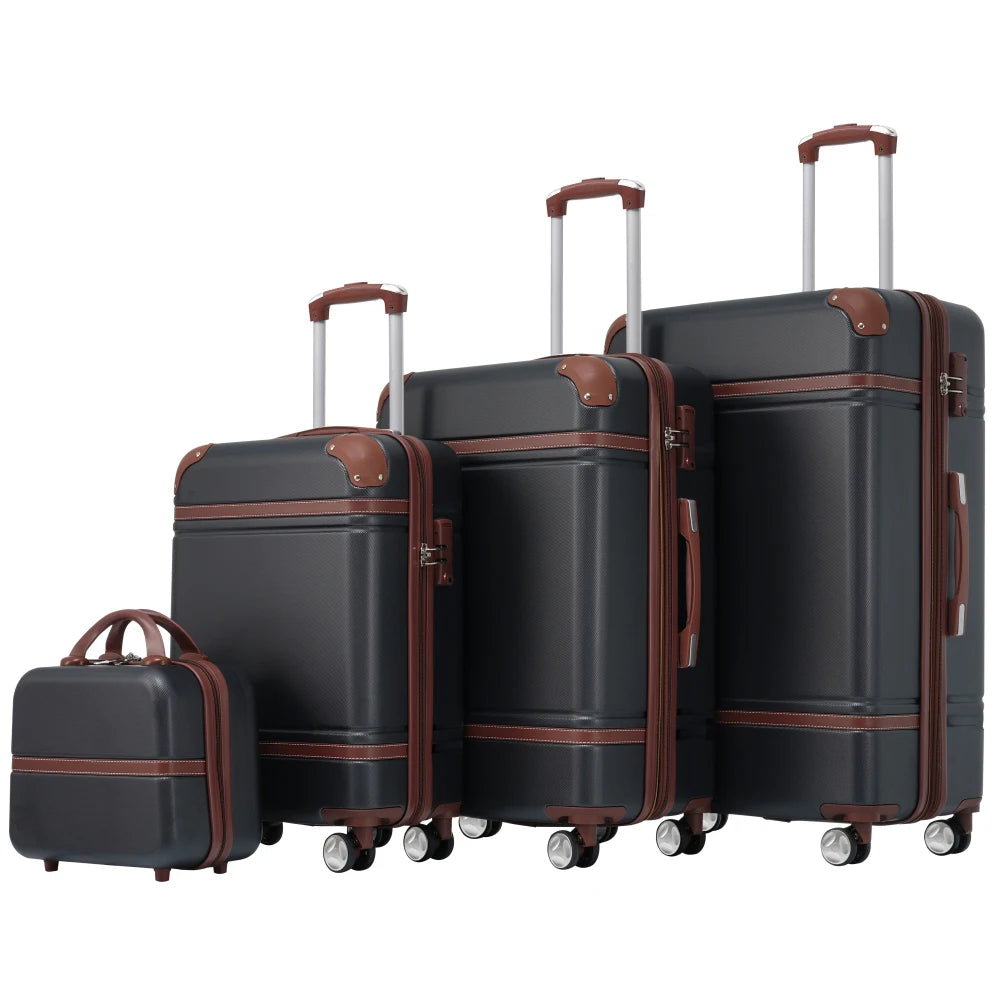 4 Piece Hardside Spinner Luggage Set With TSA Lock