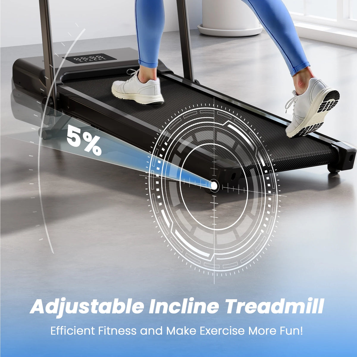 Superun 3.0HP Foldable Treadmill With Incline Handle And Remote Control