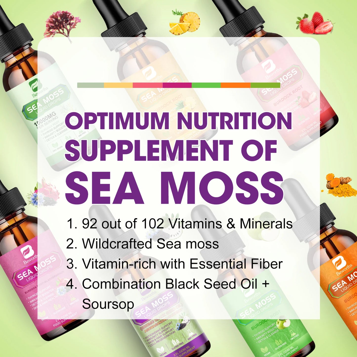 Beworths Sea Moss Extract Drops For Immunity, Digestion, Kidney Health