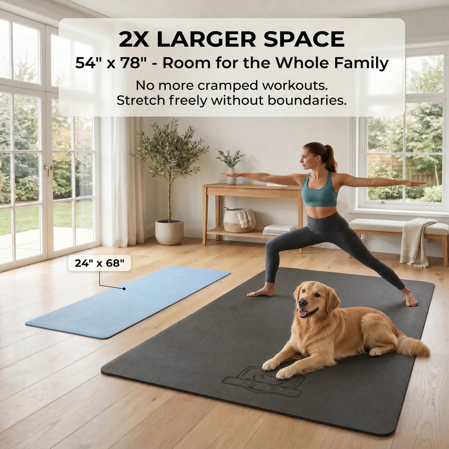 HAPBEAR TPE Double Sided Non Slip Yoga Exercise Mat