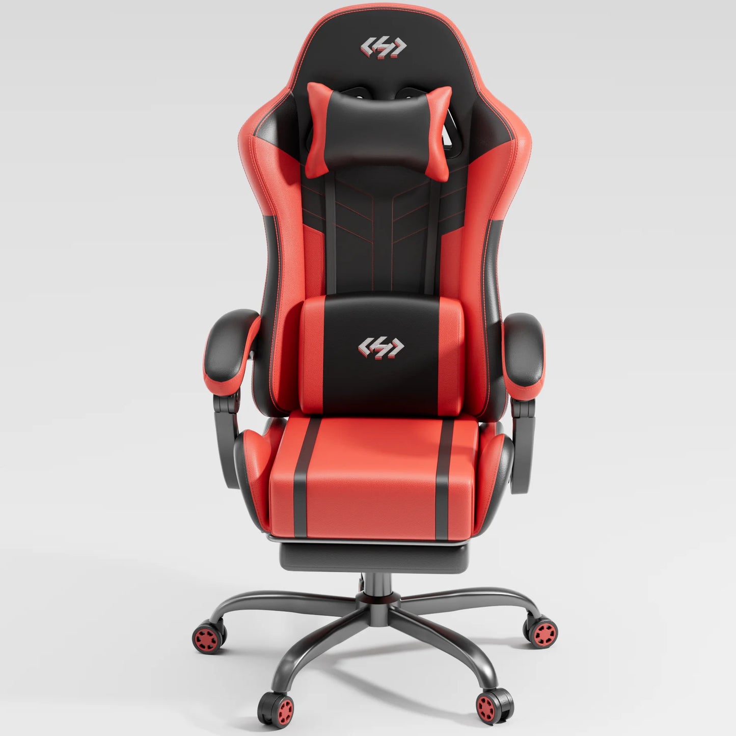 NEBMAAX Ergonomic Gaming Chair With Massage Footrest PU Leather