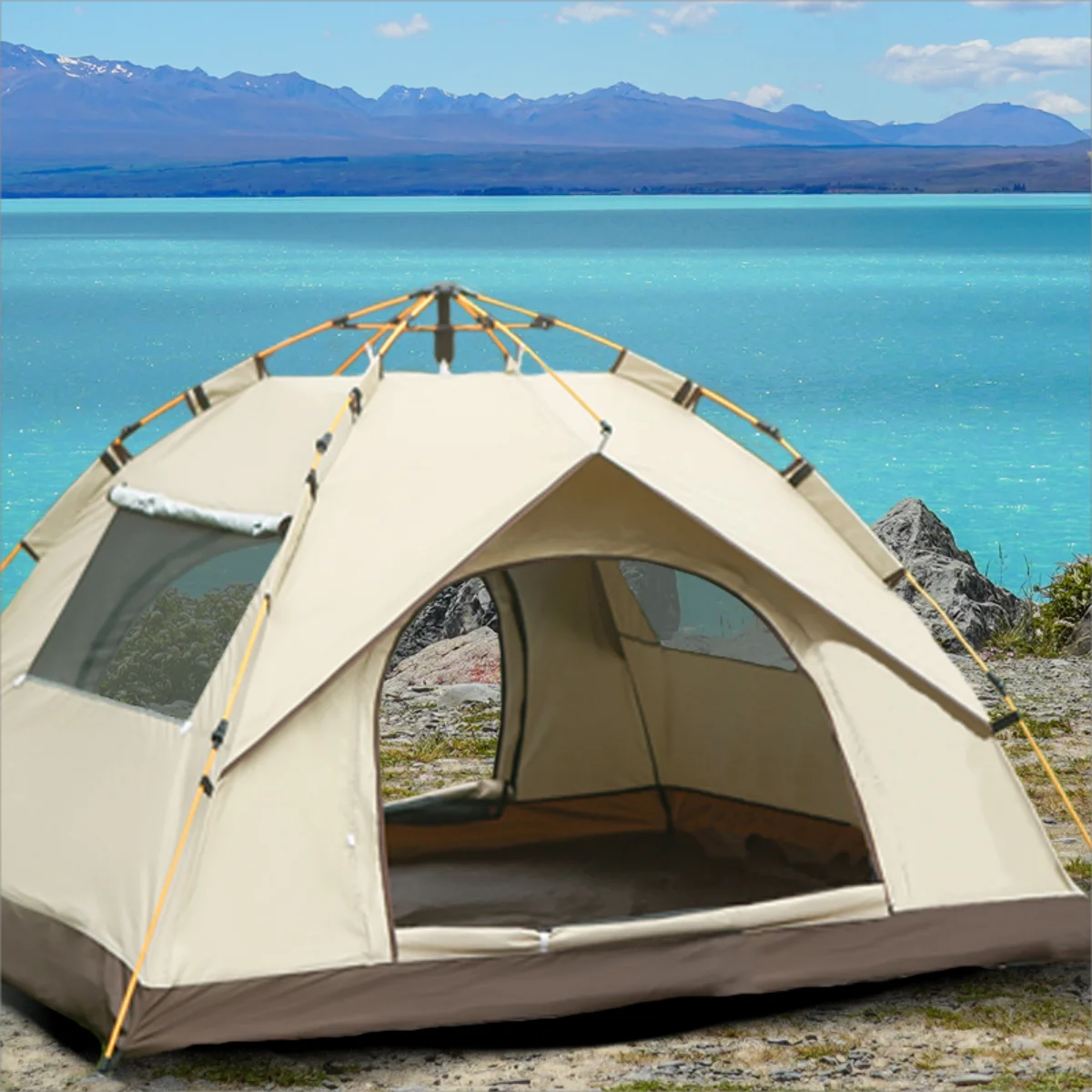 Pakicetus Outdoor Sunshade Camping Tent for 3 to 4 People Two Doors