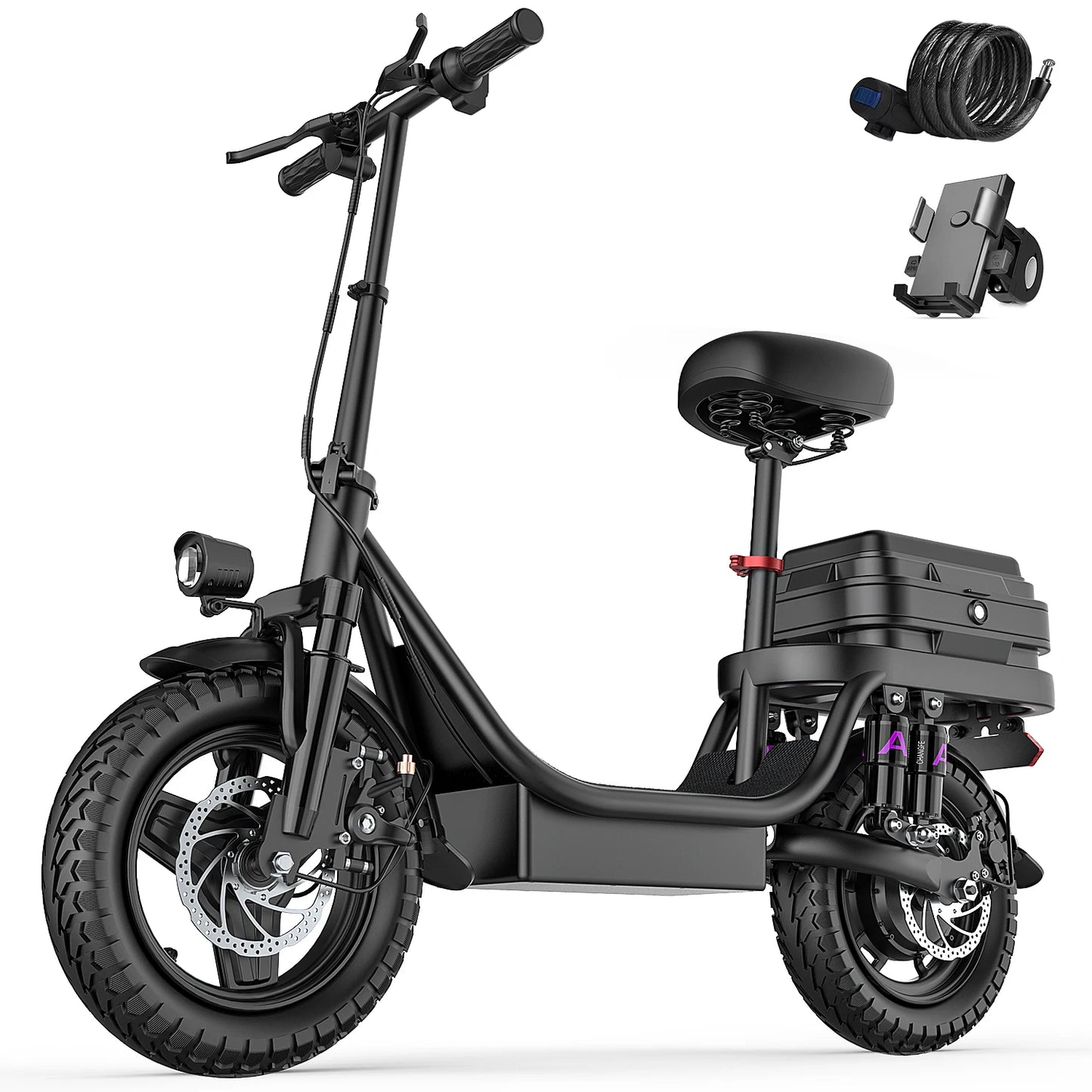 UPlee GQ8 Electric Bike for Adults With 500W Peak Motor Foldable 14 Inch Fat Tire Full Suspension 48V 15Ah Commuter