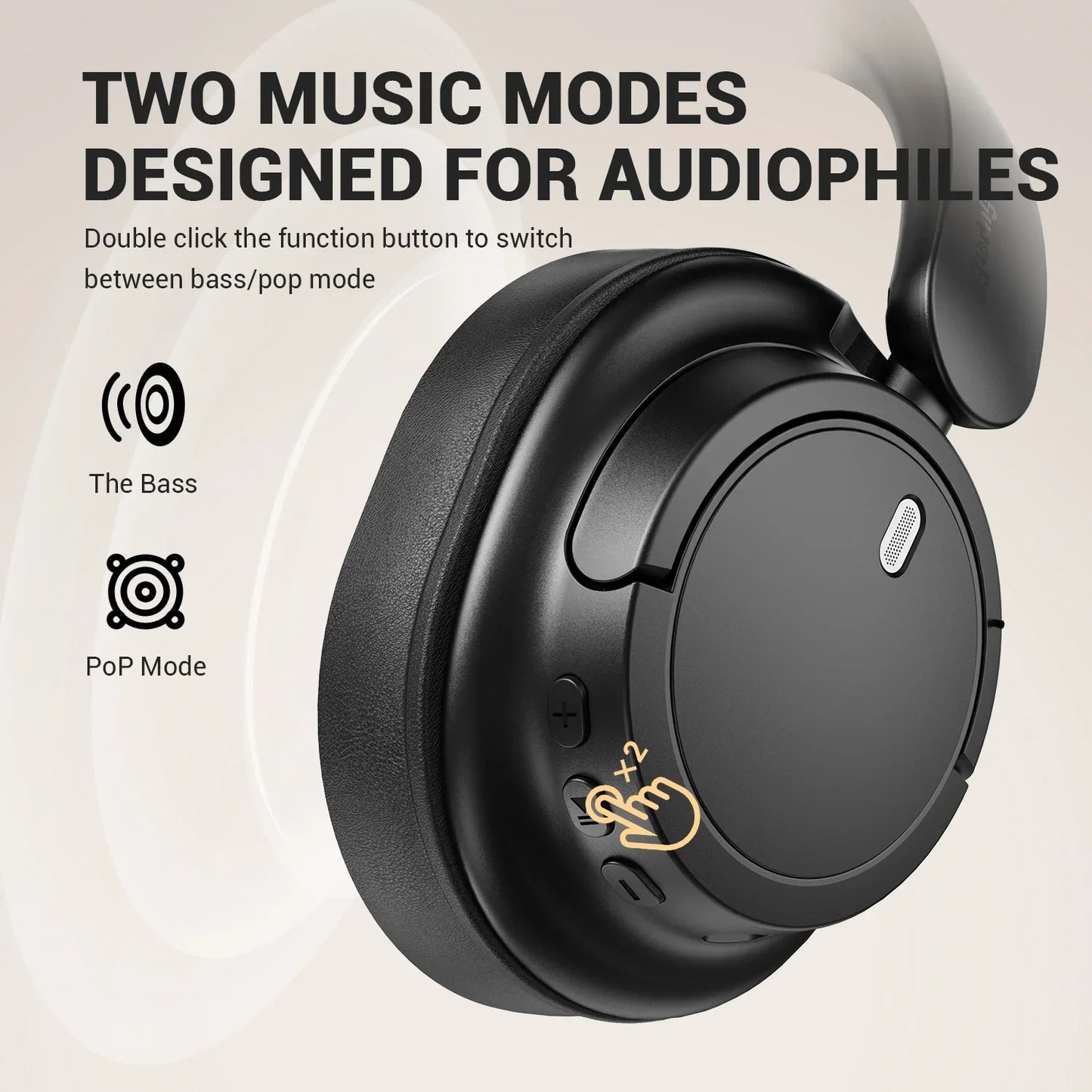 Oneodio SuperEQ V16 Wireless Bluetooth Over Ear Headphones With Mic
