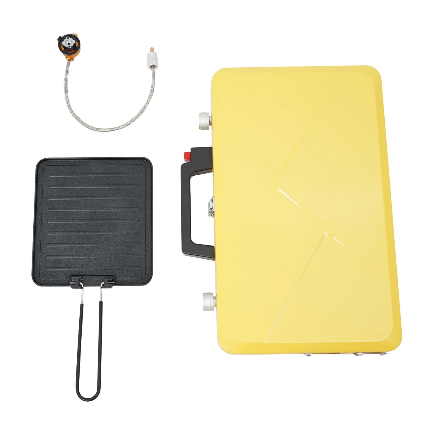 Portable Outdoor Propane Gas Stove Two Burners Windshield For Camping