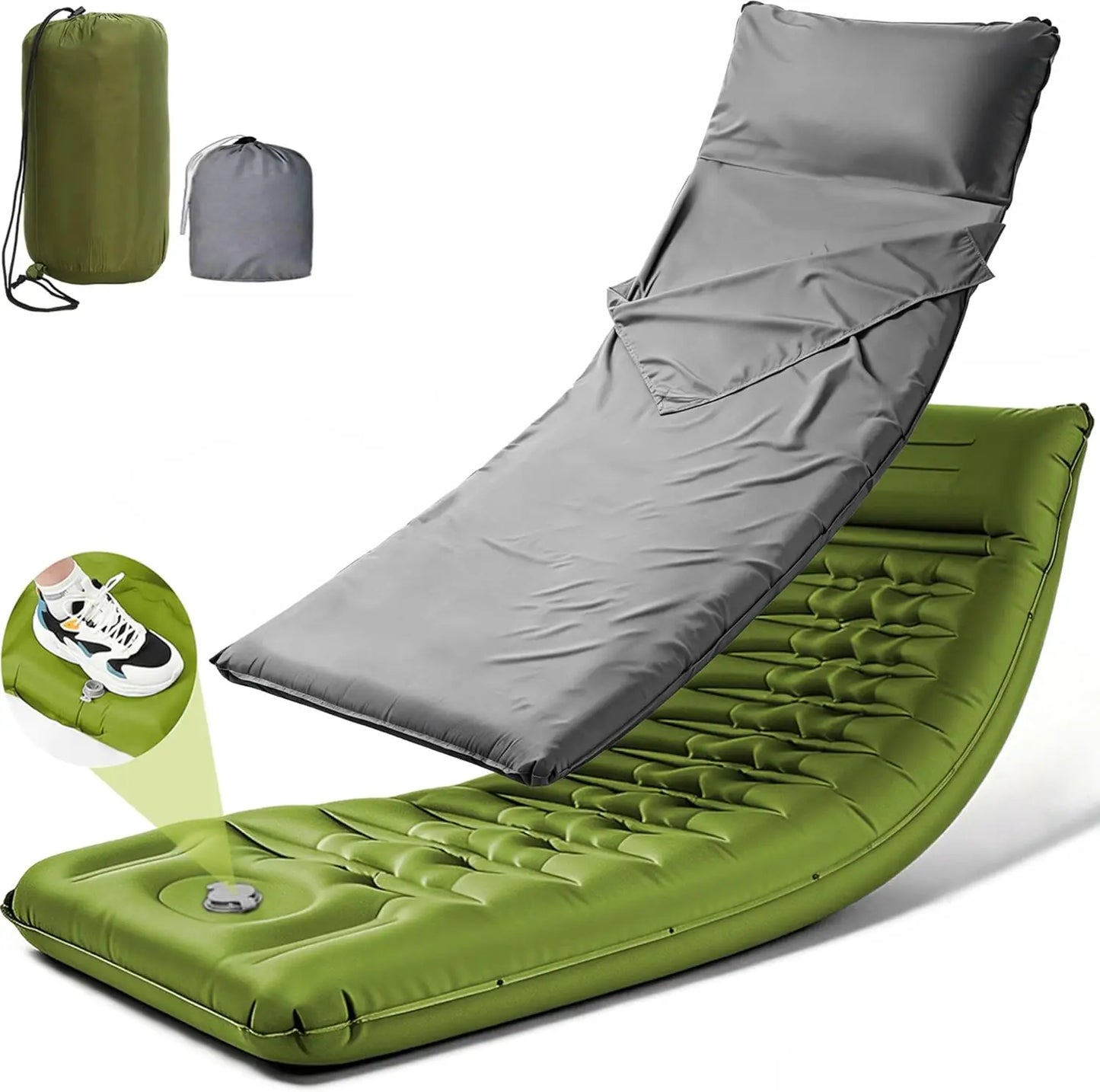 Self Inflating Camping Pad With Pillow For Outdoor