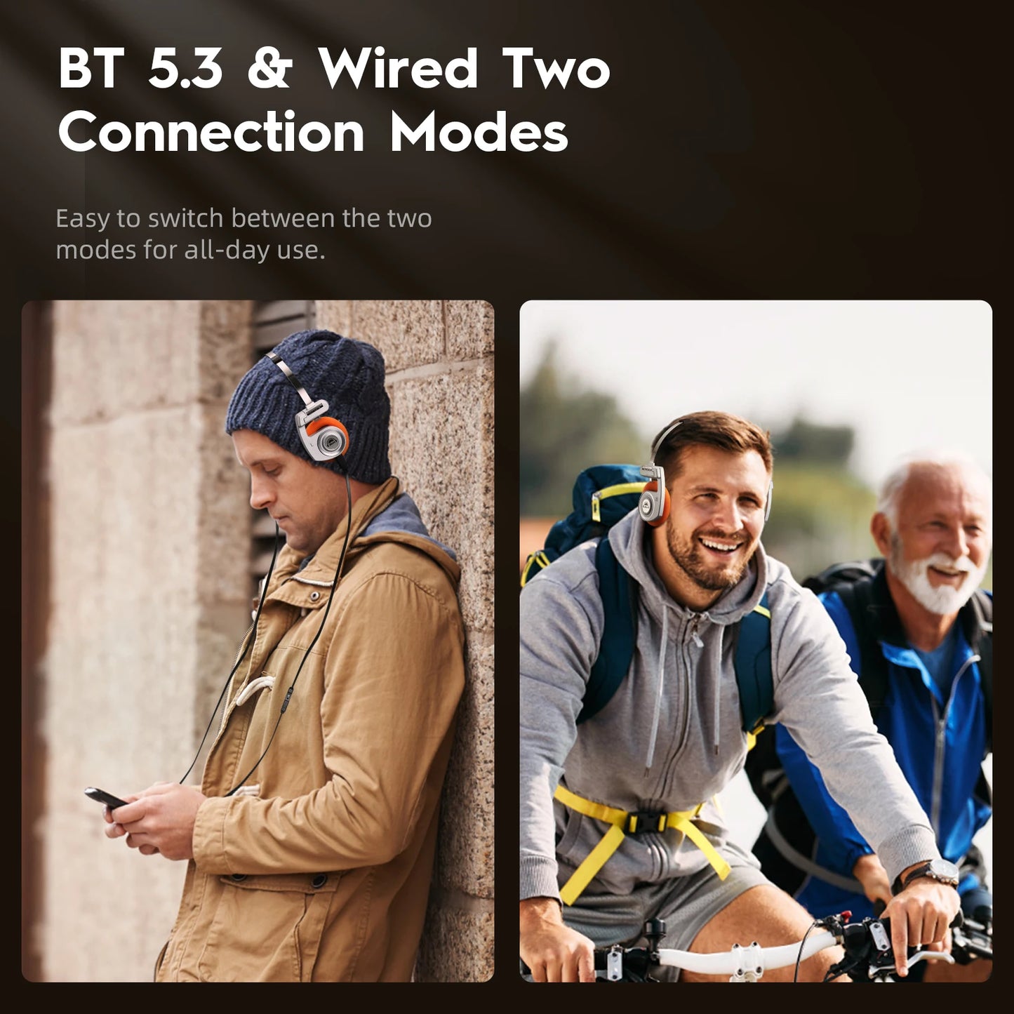 Okcsc 2in1 Wireless Headphones BT 5.3 Open Ear ANC